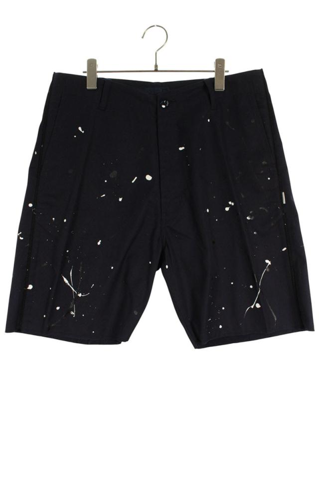 シークエル サイズ:L  TYPE-S ロゴプリントペンキ加工ハーフパンツ 中古 BS99