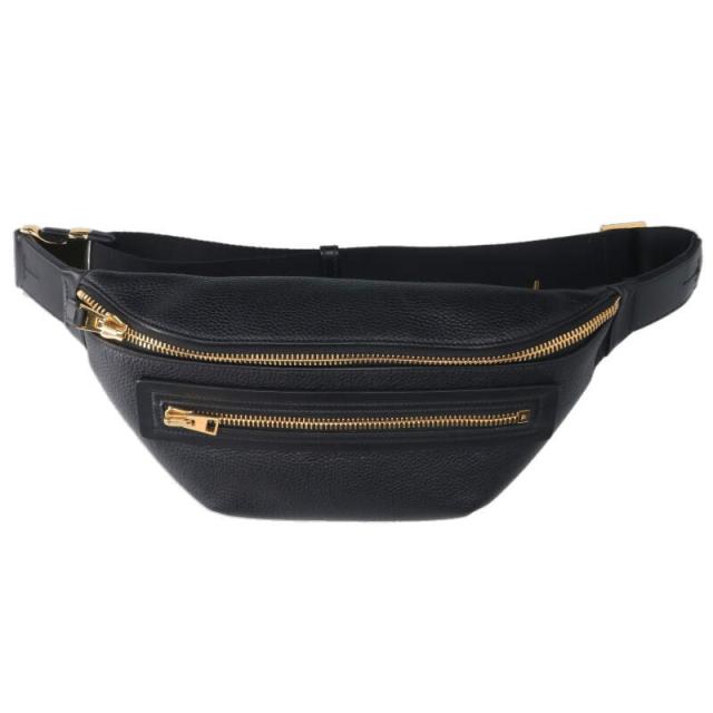 トムフォード   H0409T LCL037 ゴールドジップレザーボディバッグ 中古 SB01