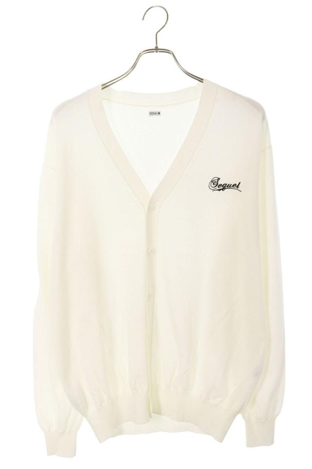 シークエル サイズ:L ロゴ刺繍ニットカーディガン 中古 BS99