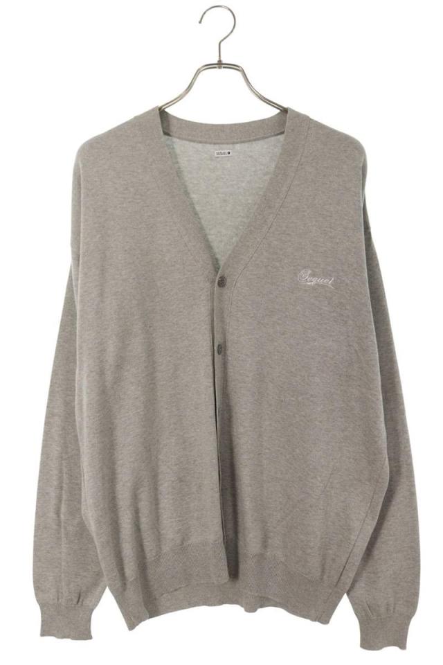 シークエル サイズ:L ロゴ刺繍ニットカーディガン 中古 BS99