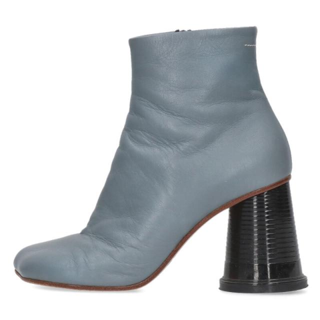 エムエムシックス サイズ:37  S40WU0120 カップヒールアンクルブーツ 中古 BS99