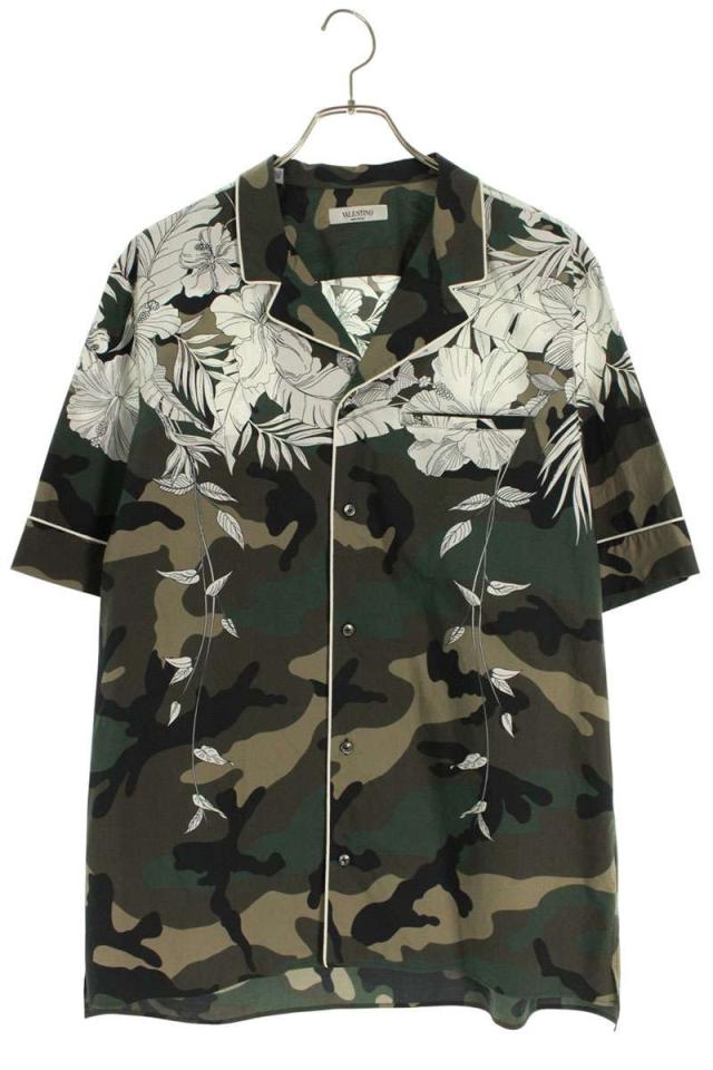 ヴァレンティノ サイズ:40  RV0AAA80WXF フラワープリントカモ柄半袖シャツ 中古 BS99