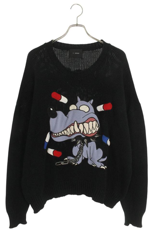 ザックバルガス   monster knit 'MAD DOG' ZAC-125-1 ドッグデザインニット 中古 BS99