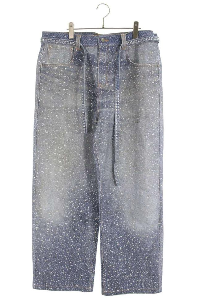 バースオブロイヤルチャイルド サイズ:XXL  3D Printing Washed 20k Swarovski Diamond ラインストーンウォッシュドデニムパンツ 中古 BS99