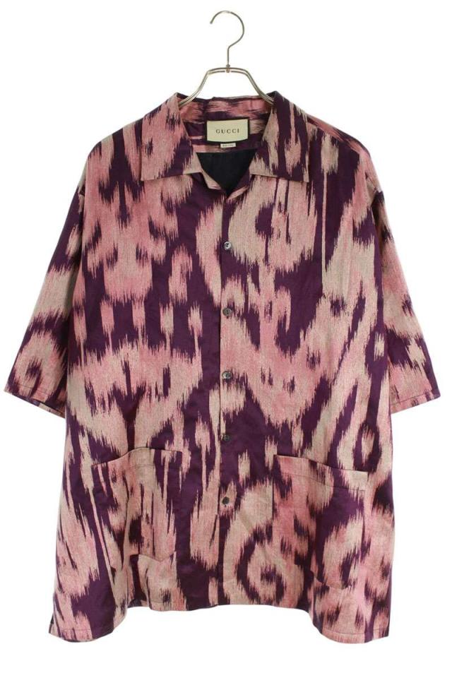 グッチ サイズ:46  20SS  597908 総柄ボウリング半袖シャツ 中古 BS99