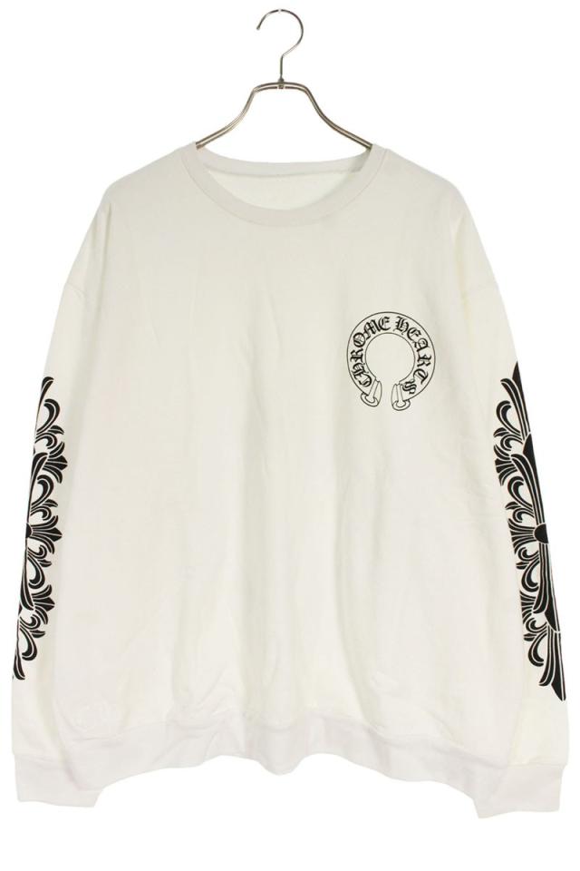 クロムハーツ サイズ:XL  SWTSHRT PLVR バックホースシュープリントプルオーバースウェット 中古 SJ02