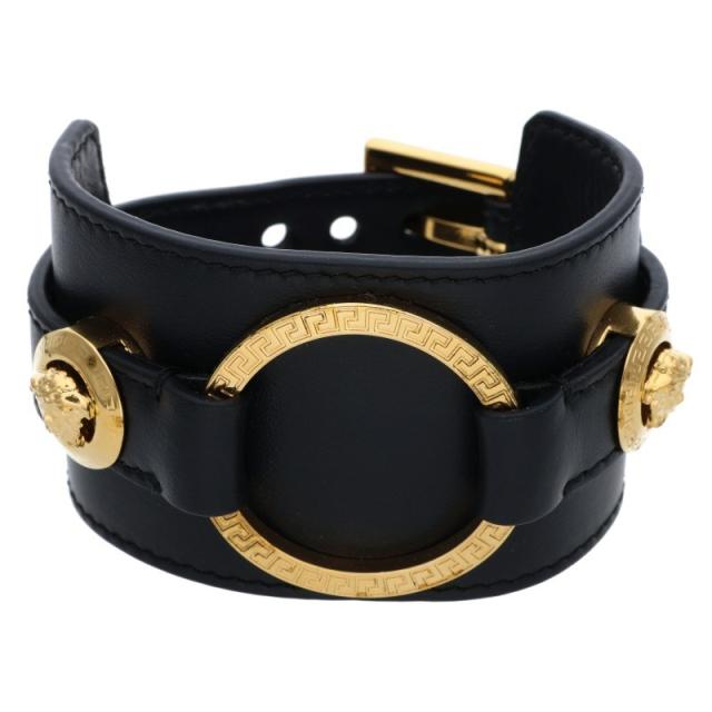 ヴェルサーチェ  ロゴモチーフレザーカフ 中古 BS99