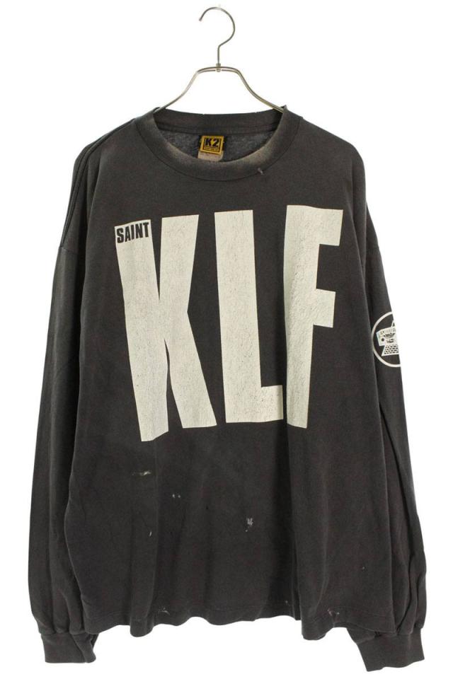 セントマイケル  ケイエルエフ サイズ:XXL  SM-HR1-0000-C03 ヴィンテージ加工ロゴプリント長袖カットソー 中古 FK04