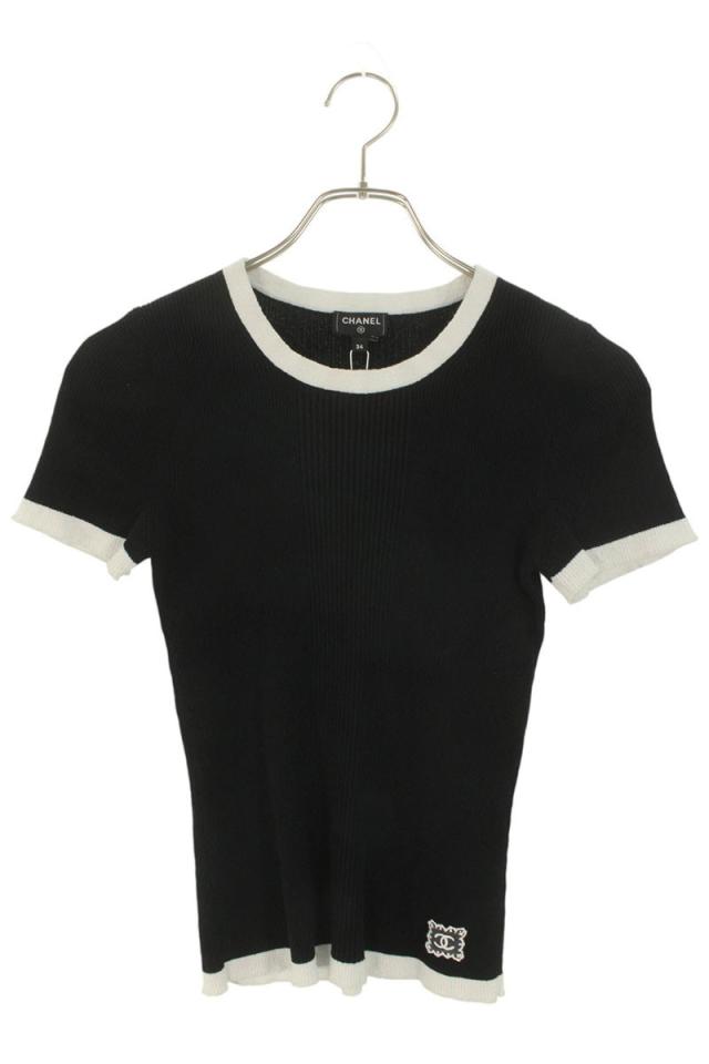 シャネル サイズ:34  P79495K11480 ココマーク付き半袖ニット 中古 BS99