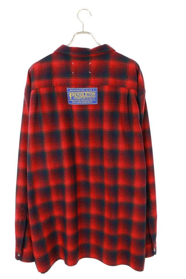 メゾンマルジェラ  ペンドルトン サイズ:50  S67DT0010M ダブルネームチェック長袖シャツ 新古品 SB01 メゾンマルジェラ ペンドルトン サイズ:50 S67DT0010M ダブルネーム