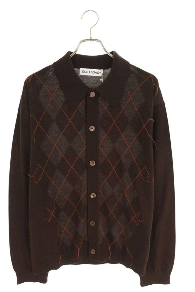 アワーレガシー サイズ:50  25AW  M4253EP チョコレートウールポロカーディガン 中古 SB01
