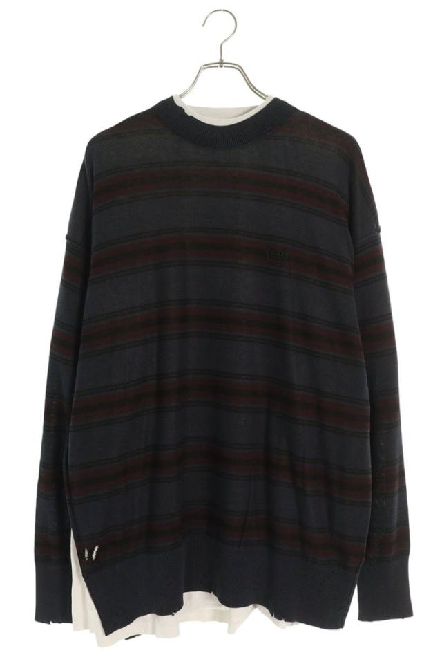 バレンシアガ サイズ:M  25AW  831101 T3401 レイヤードボーダースウェットニット 新古品 SB01
