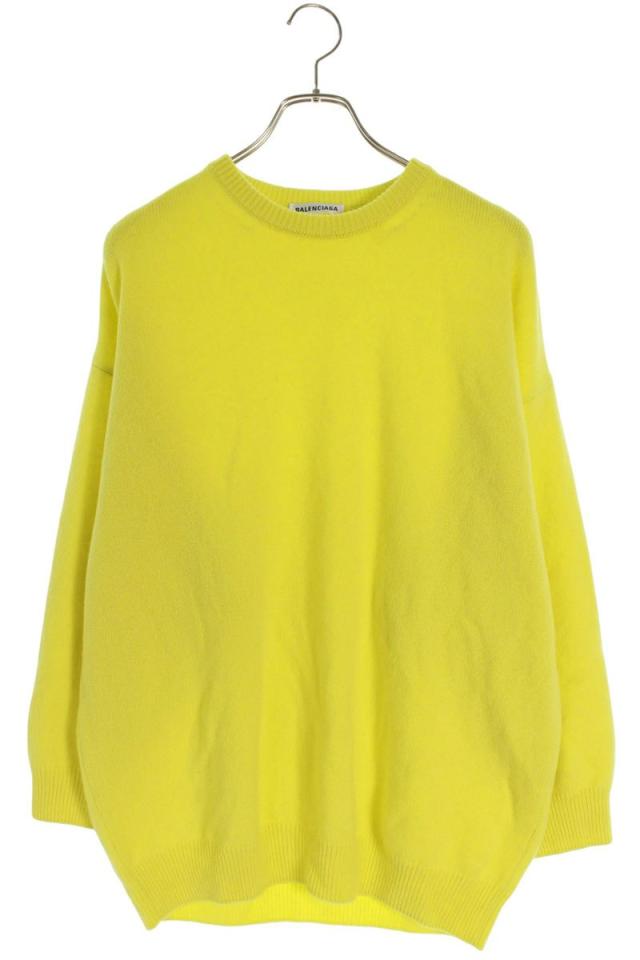 バレンシアガ サイズ:XS  595116 T4099 ロゴタグカシミヤクルーネックニット 中古 OM10