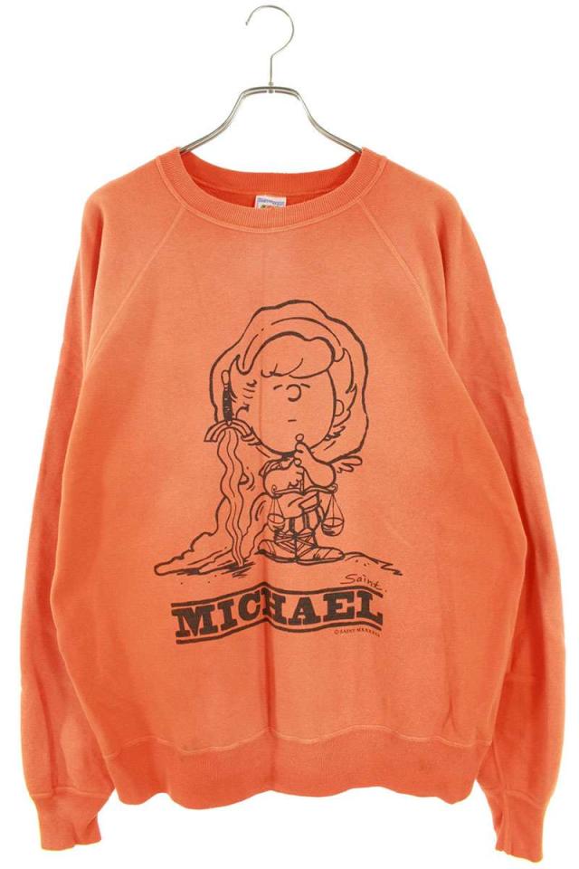 セントマイケル サイズ:XL  23AW  SM-A23-0000-023 キャラクタープリントヴィンテージ加工スウェット 中古 SB01