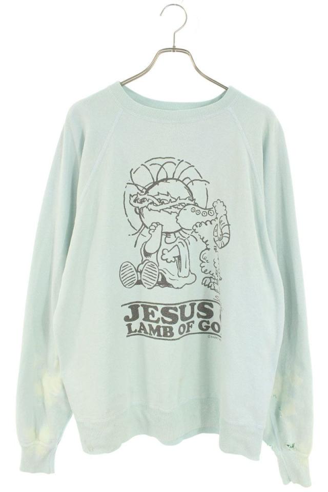 セントマイケル   23AW  SM-A23-0000-024 ヴィンテージ加工JESUSプリントスウェット 中古 SB01