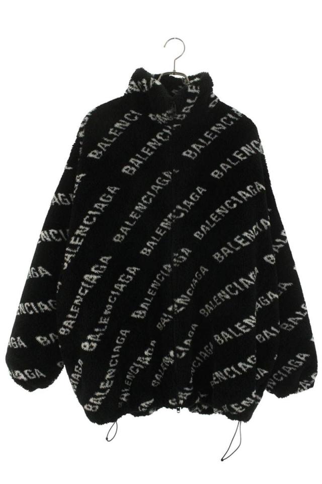 バレンシアガ サイズ:36  595049 THQ01 ロゴ総柄ボアフリースブルゾン 中古 SS13