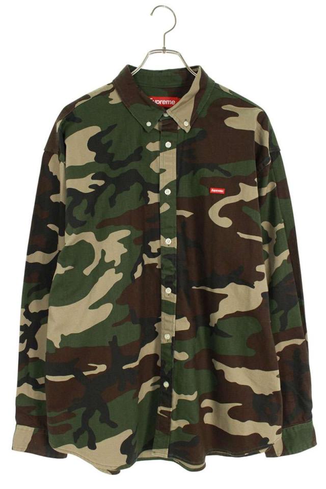 シュプリーム サイズ:L  25AW  Small Box Denim Shirt Woodland Camo スモールボックスカモ柄デニム長袖シャツ 中古 SB01