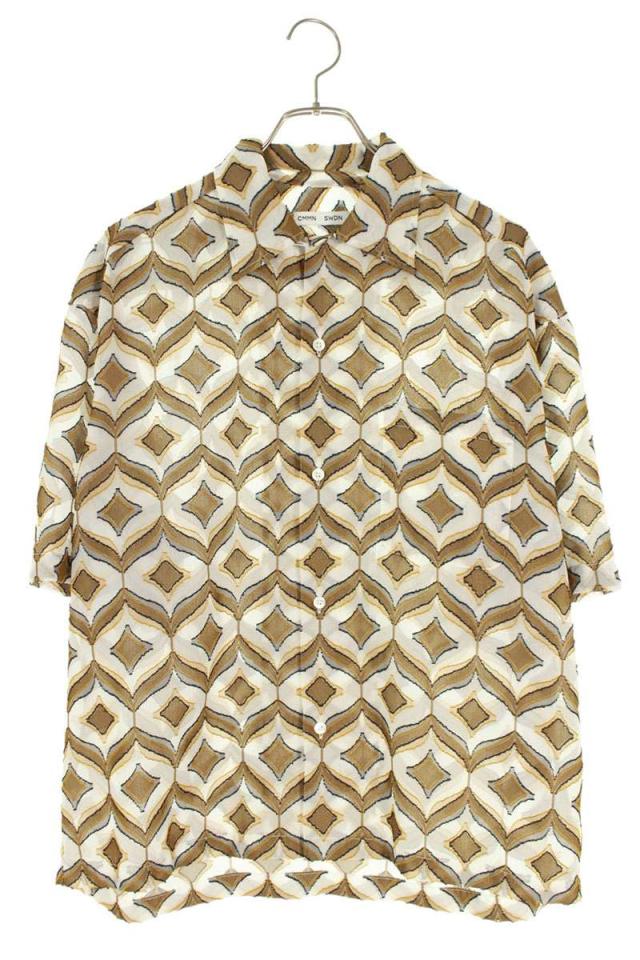 コモンスウェーデン サイズ:48  M16W663 シースルー総柄半袖シャツ 中古 BS99