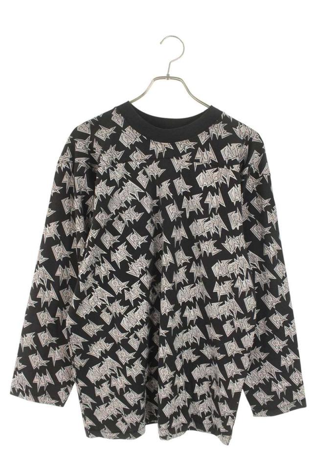 イーアールエル サイズ:XL  ERL06T014-1 英字総柄長袖カットソー 中古 BS99