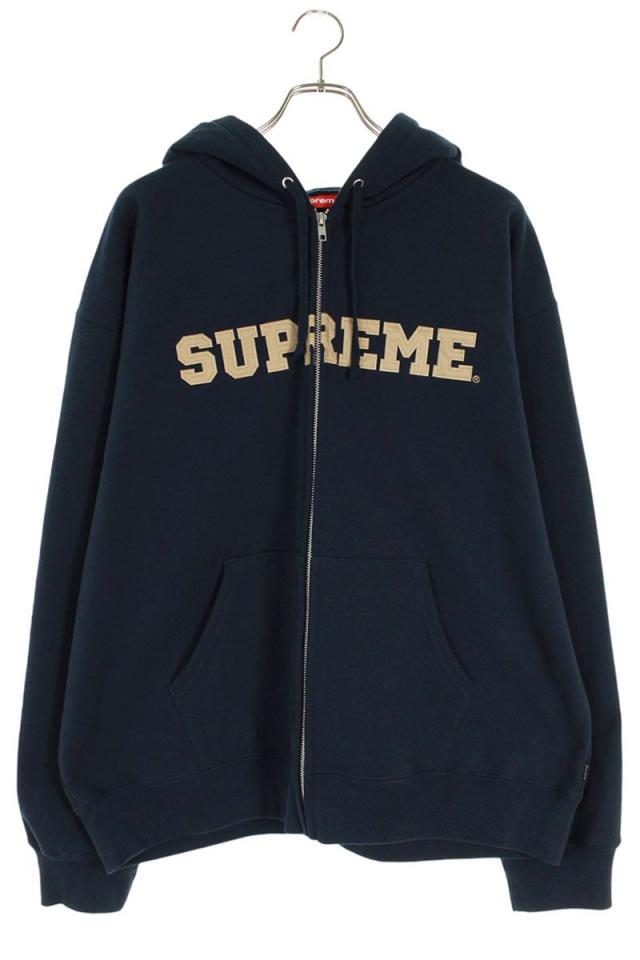 シュプリーム サイズ:XL  25AW  Collegiate Applique Zip Up Hooded Sweatshirt カレッジロゴジップアップパーカー 中古 SB01