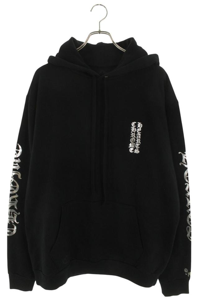 クロムハーツ サイズ:L  SWTSHRT PLVR オンライン限定アームロゴプリントプルオーバーパーカー 中古 GZ11