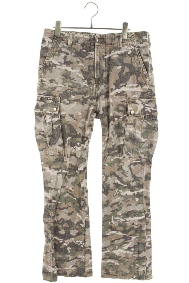 アミリ サイズ:30インチ カモフラ 迷彩 カーゴフレアロングパンツ 中古 SB01