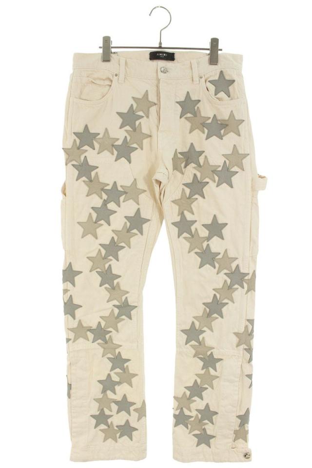 アミリ  ケミスト サイズ:29インチ スターレザーパッチ カーペンターデニムパンツ 中古 SB01