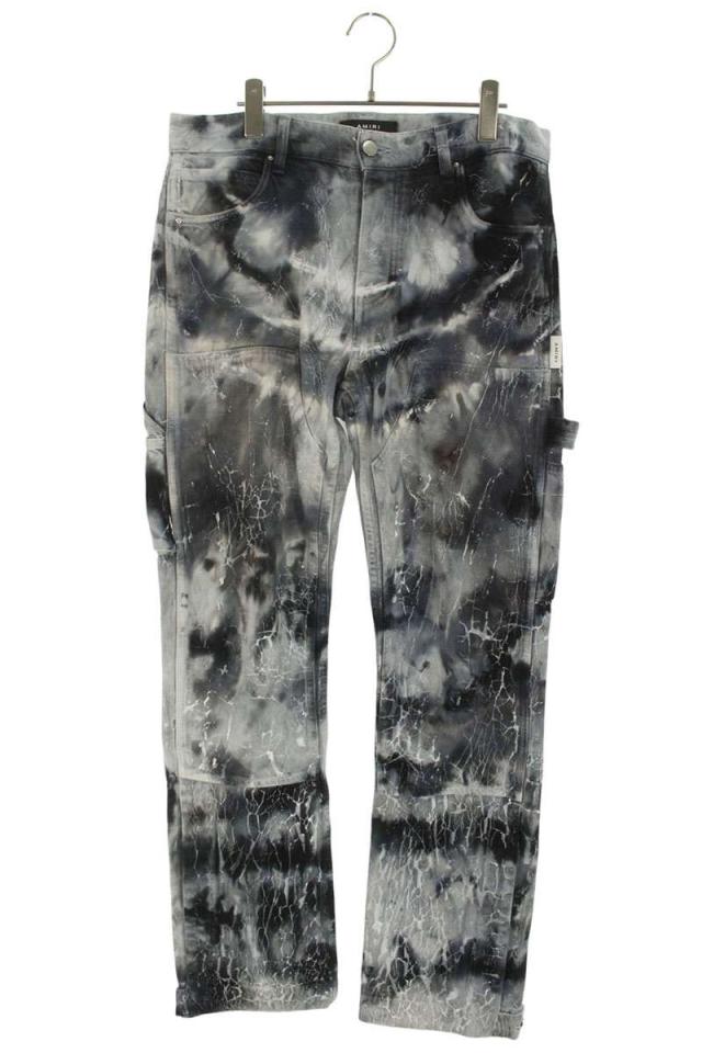 アミリ サイズ:29インチ 総柄 ダブルニー カーペンターデニムパンツ 中古 SB01