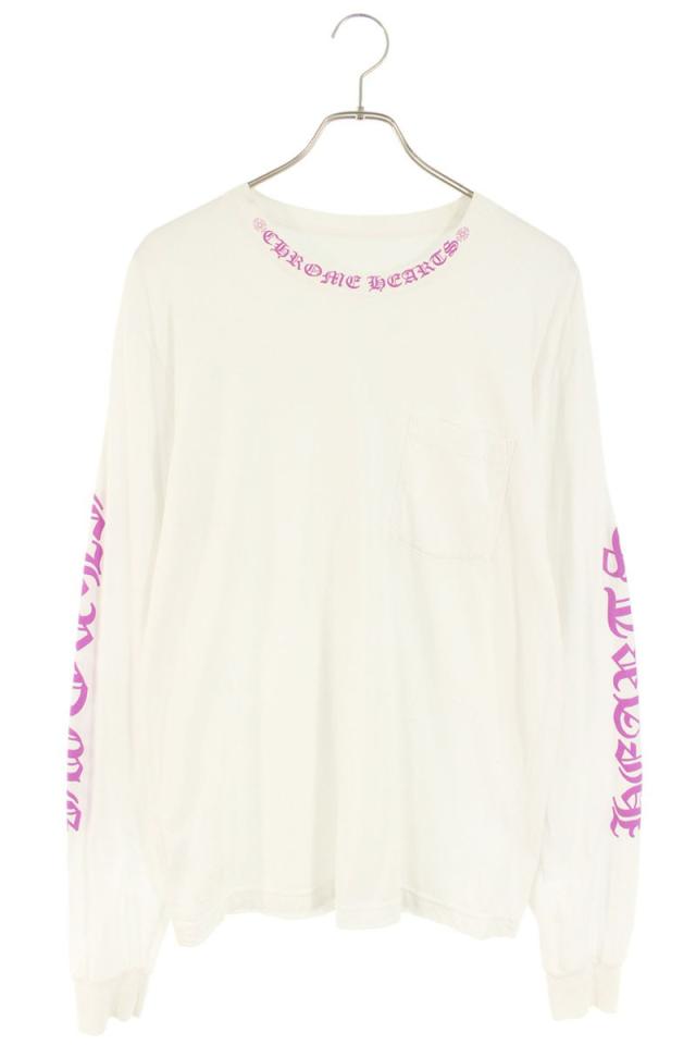 クロムハーツ サイズ:L  CH L S 1 ネックプリント長袖カットソー 中古 SS13