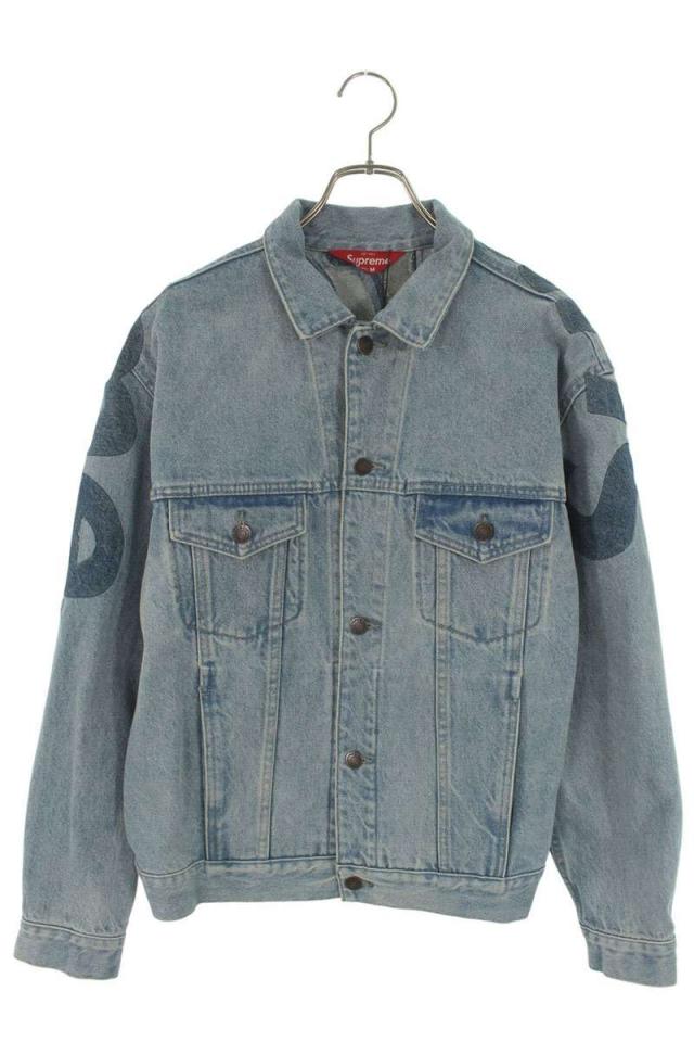 シュプリーム サイズ:M  22SS  Inset Logo Denim Trucker Jacket インセットロゴトラッカーデニムジャケット 中古 SB01