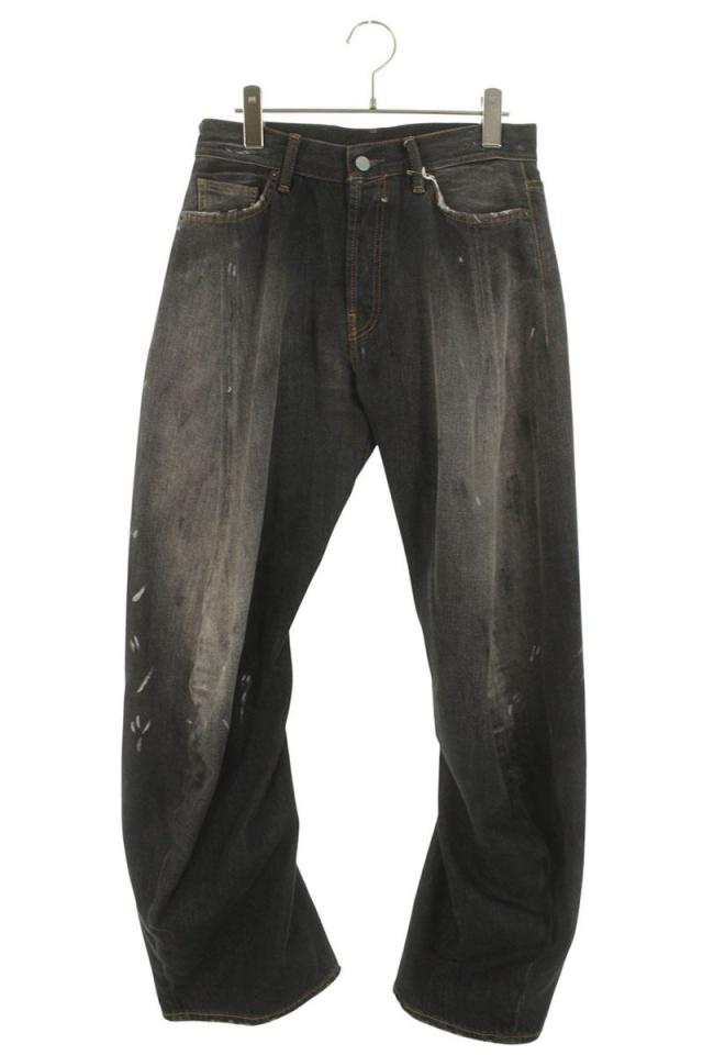 アクネストゥディオズ サイズ:28インチ  2006M Black Trafalgar ペンキ加工ルーズフィットデニムパンツ 中古 SB01