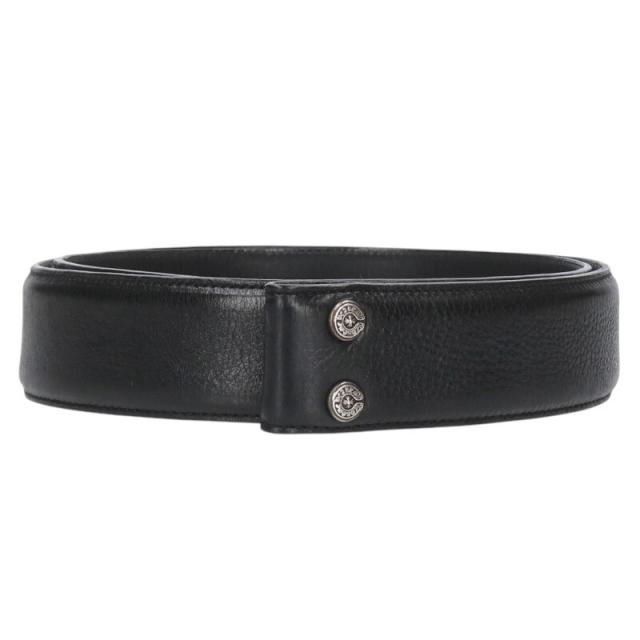 クロムハーツ サイズ:32インチ  1.5 STRAP 1.5inchスクロールレーベルリベッツ レザーベルト 中古 OS06