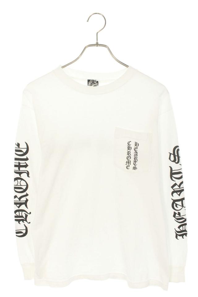 クロムハーツ サイズ:M  CH L S  1 バックスクロールラベルプリント長袖カットソー 中古 SS07