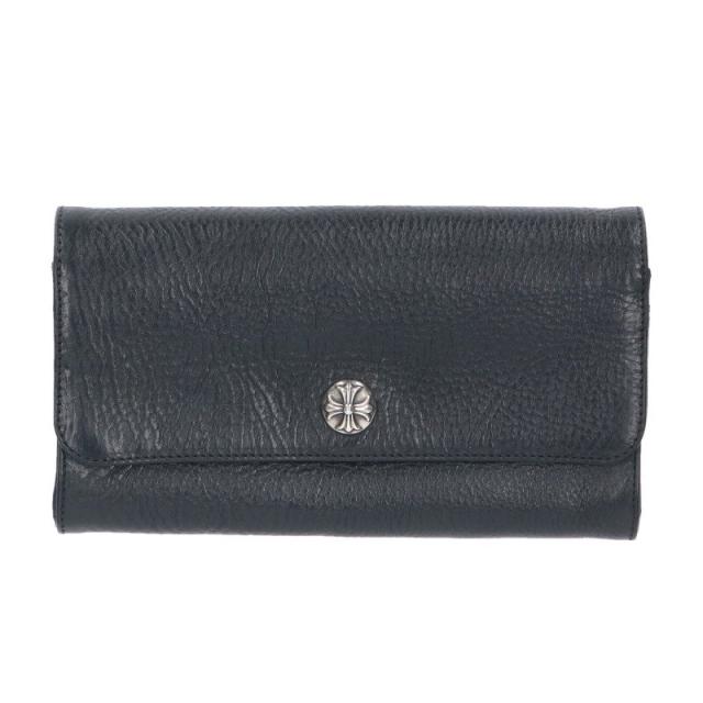 クロムハーツ   JUDY ジュディ クロスボールボタンレザーロングウォレット財布 中古 SJ02