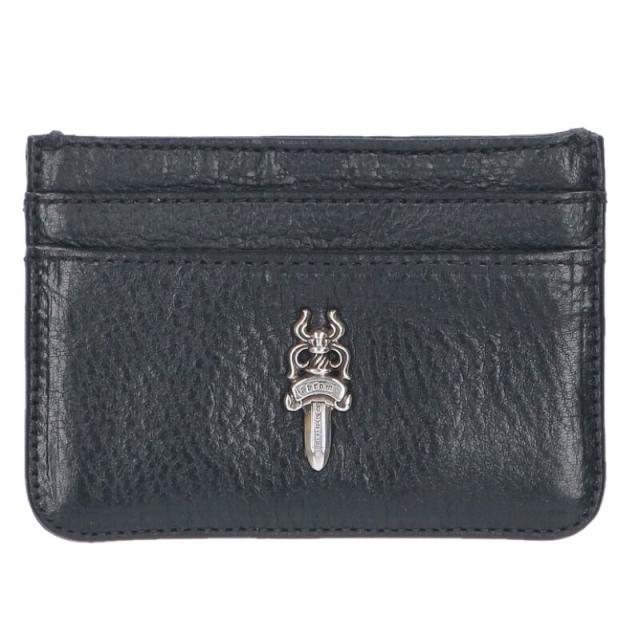 クロムハーツ   DOUBLE SIDEダブルサイド ダガー装飾レザーカードケース 中古 SJ02