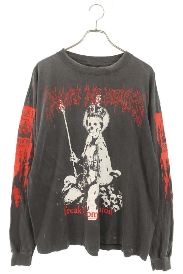 セントマイケル サイズ:L  25AW  SM-HR1-0000-028 SAINT IS A KISSプリント長袖カットソー 中古 OM10