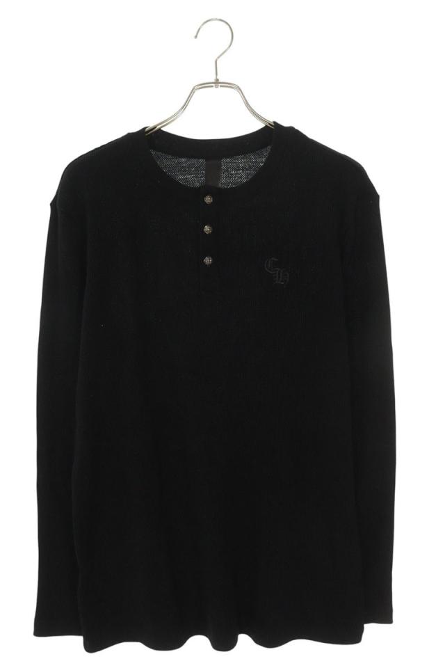クロムハーツ サイズ:XL  LS HNLY ヘンリーネック クロスボールボタンCH刺繍長袖カットソー 中古 OK15