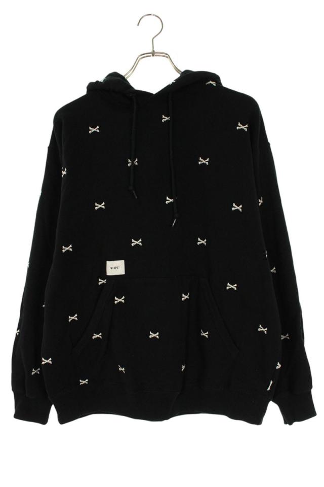 ダブルタップス サイズ:3  222ATDT-CSM26 クロスボーン刺繍プルオーバーパーカー 中古 BS99