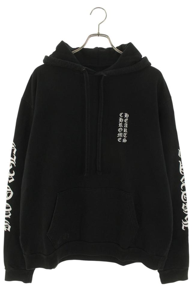 クロムハーツ サイズ:L  SWTSHRT PLV 袖ロゴ英字プリントパーカー 中古 OS06