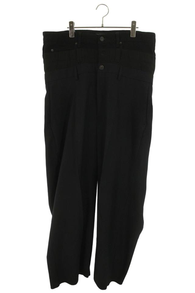 バレンシアガ サイズ:L  808905 TKT28 Twill Trousers With Triple Waistband ツイルトラウザーズトリプルウエストロングパンツ 中古 SB01