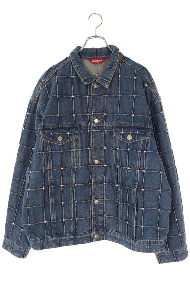 シュプリーム サイズ:XL  25SS  Studded Seam Denim Trucker Jacket スタッズシームデニムジャケット 中古 SB01