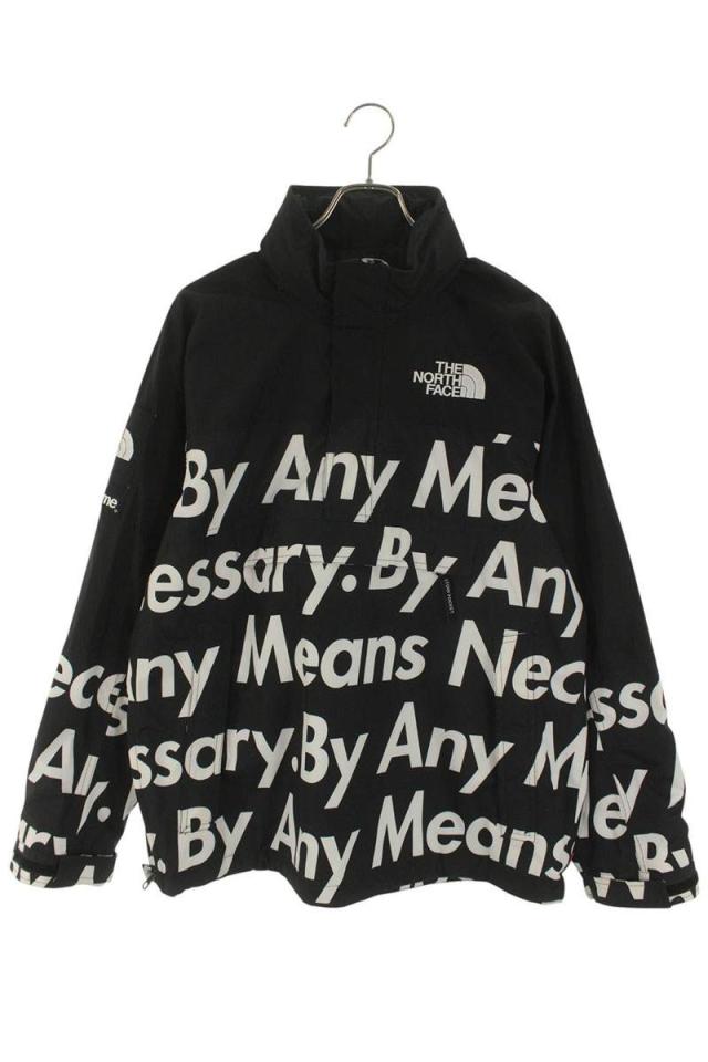 シュプリーム ノースフェイス サイズ:M 15AW Mountain Pullover フォント総柄プルオーバーマウンテンパーカーブルゾン 中古 SB01