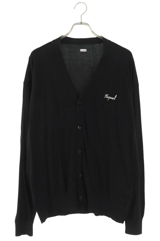 シークエル サイズ:L ロゴ刺繍ニットカーディガン 中古 BS99