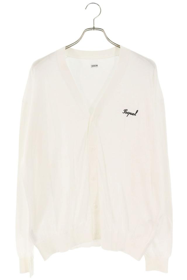 シークエル サイズ:L ロゴ刺繍ニットカーディガン 中古 BS99