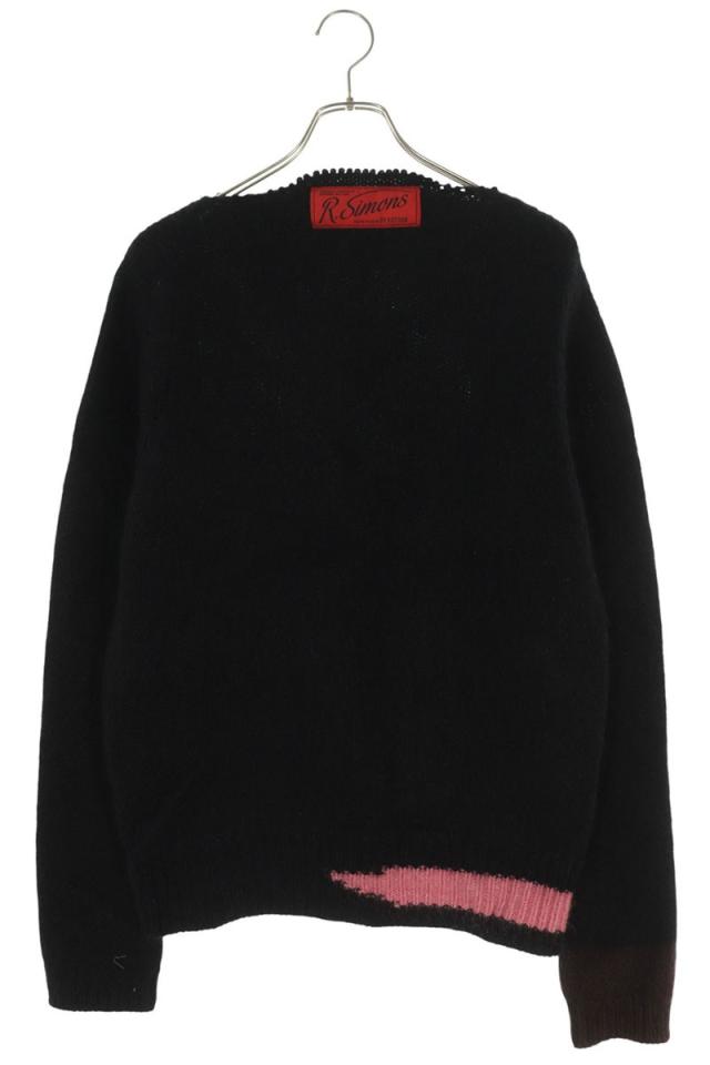 ラフシモンズ サイズ:M  21AW  Vintage Knit Sweater モヘアコントラスティングニット 中古 SB01