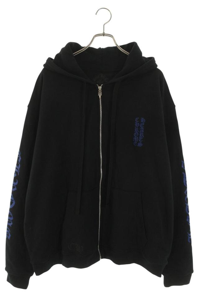 クロムハーツ サイズ:XL  THRML HD ZIP 裏地サーマルジップ 袖ロゴプリントダガージップアップパーカー 中古 GZ11