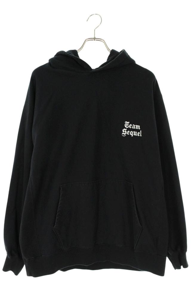 シークエル サイズ:L ロゴ刺繍プルオーバーパーカー 中古 BS99
