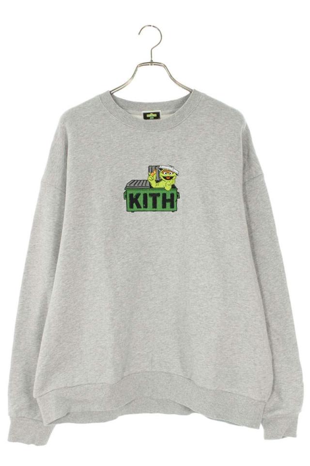 キス サイズ:XL  Oscar The Grouch Nelson Crewneck キャラクター刺繍スウェット 中古 BS99