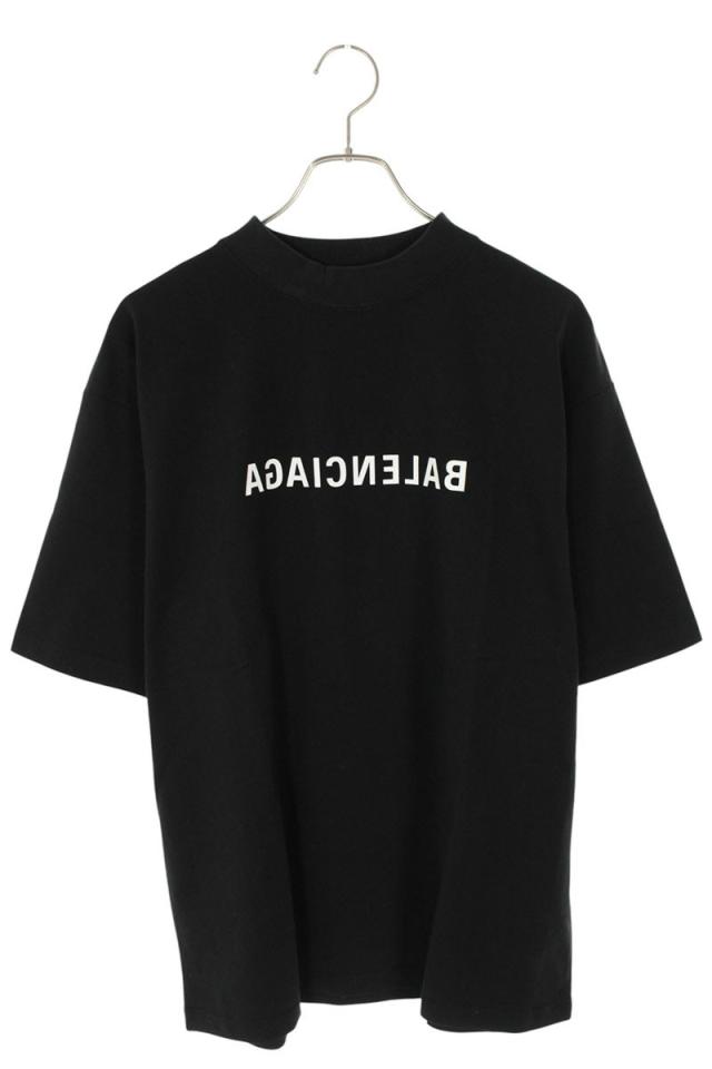 バレンシアガ サイズ:S  764235 TNVR2 ミラーロゴプリントTシャツ 中古 BS99