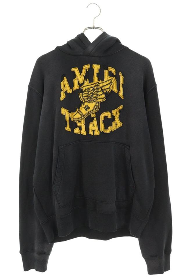 アミリ サイズ:L ロゴパッチヴィンテージ加工プルオーバーパーカー 中古 SB01